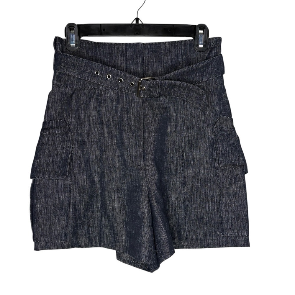Derek Lam Denim Cargo Belted Shorts Size 4 Utility